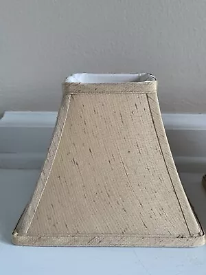 Vintage Style Beige Fabric Square Clip On Lamp Shade(s)5”x6” • $22.50