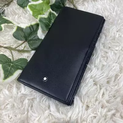 Montblanc Meisterstuck 12cc Bifold Card Holder Long Wallet Black Leather Slim • $165