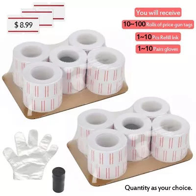 10-100Roll For MX 5500 Price Tag Sticker Gun Labeller Refill Labels 600 Per Roll • $8.75