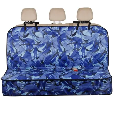 FOR LEXUS IS 250 IS 300 - Blue Camouflage Quilted Pet Cat Dog Rear Seat Cover • £18.84