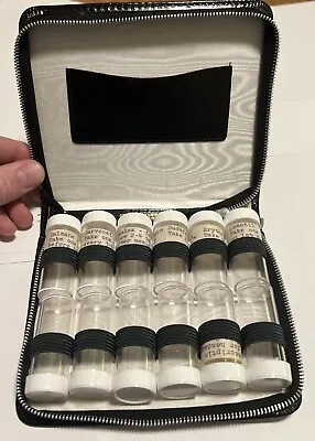 Vintage Used 12 Medicine Pills Sample Bottles/TravelLeather Case Box Kit AUSTRIA • $60