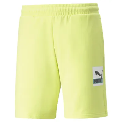 Puma Brand Love 8  Shorts Mens Yellow Casual Athletic Bottoms 53365629 • $12.99