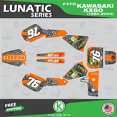 $87.99 • Buy Graphics Kit For KAWASAKI KX60 (1984-2021) LUNATIC-orange