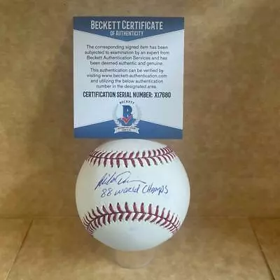 Mike Davis 88 World Champs Dodgers Signed Auto M.l. Baseball Beckett X17680 • $55.99