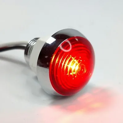 1-1/4  Dual Function Red LED Marker Light Vintage/Classic Mini Moon Chrome  • $15.99
