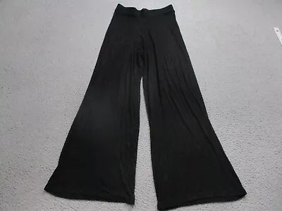 Zara Trafaluc Pants Womens Small Black Flare Pull On Straight Wide Leg Stretch • $13.99