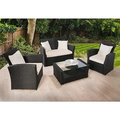 £271.20 • Buy Rattan Garden Furniture Set 4 Piece Chairs Sofa Table Outdoor Patio Wicker