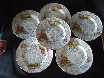 Vintage Washington Pottery Tea Side Plates Shakespeare Country Design • £9.99