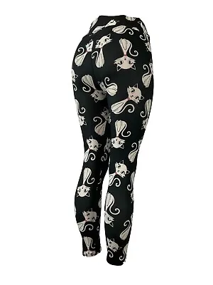 Classic Cute Vintage Bossy Cat Leggings Multiple Sizes One Size Curvy Diva Pants • $14.99