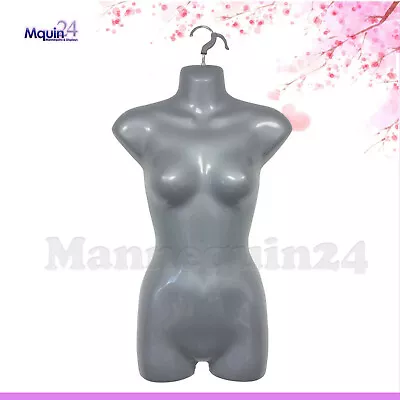Female Hanging Torso Mannequin Dress Body Form Grey (silver) Women Display • $39.45