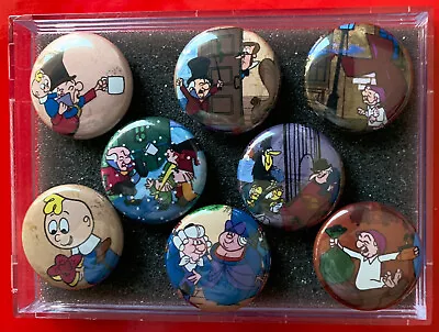 Mr. Magoo's Christmas Carol Set C 8 (Eight) Xmas 1 Inch Round 3M Rubber Magnets • $17.99