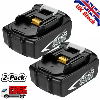 2-PACK For Makita 18V 3.0Ah LXT Li-Ion BL1830 BL1850-2 BL1860 BL1850 Battery NEW • £28.89