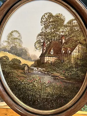 Vintage Original Oval Oil Painting Listed Artist HORSEWELL Exquisite!! • $175