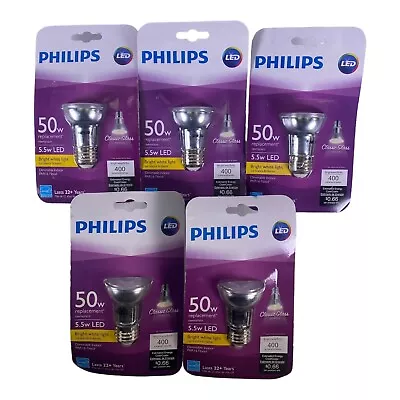 $49.99 • Buy Lot Of 5 Philips 50W PAR16L Dimmable Bright White LED Glass Light Bulb New