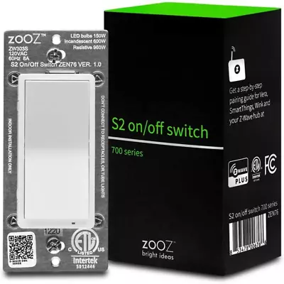 $50.92 • Buy 700 Series Z-Wave Plus S2 On Off Switch ZEN76, White | Simple Direct 3-Way And 4