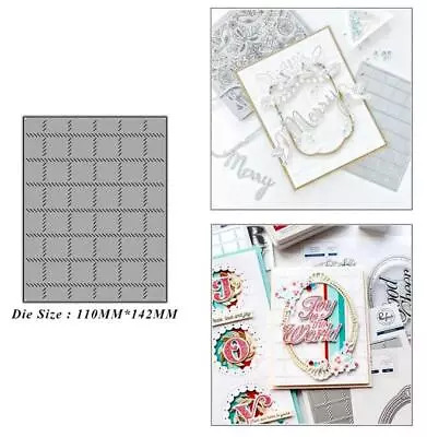 Rectangular Lattice Background Metal Cutting Dies Scrapbooking Album Photo DIY • £5.81