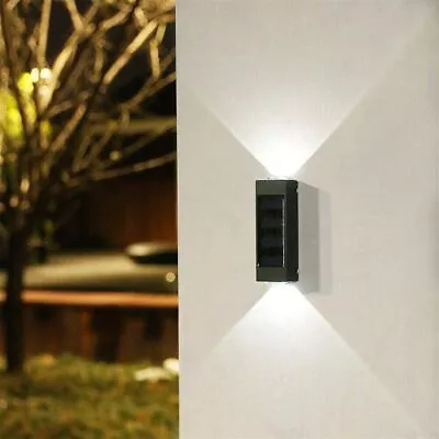 Solar LED Wall Lights X4 Garden Home House Outdoor • £11.99