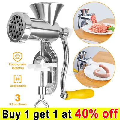 Manual Kitchen Meat Grinder Mincer Stuffer Table Sausage Filler Maker-UK • £12.59