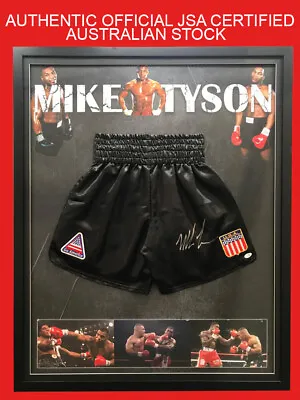 $1095 • Buy Mike Tyson Hand Signed Framed Boxing Trunks Shorts