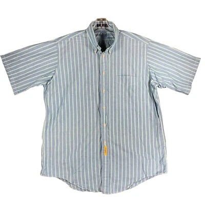 $19.88 • Buy VTG BD Baggies Mens L 16-16 1/2 Button Down Seersucker Shirt Blue Green USA MADE
