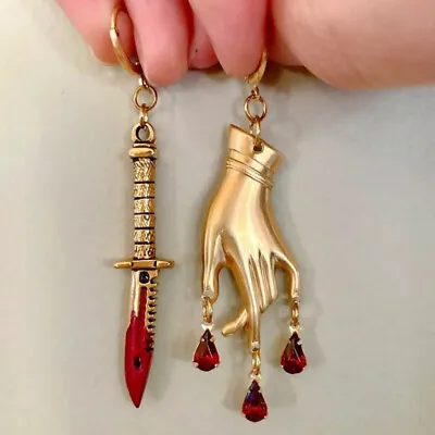 Vintage Gold Plated Dagger Tassel Drop Dangle Earrings Women Party Gift A Pair • $3.20