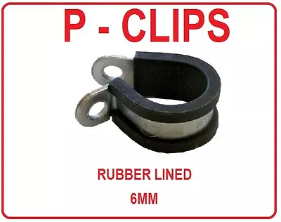 Rubber Lined Automotive Steel P Clips Brake Pipe Tube Cable Wire Mount Bracket • £5.40