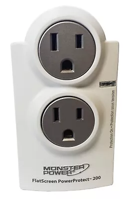 Monster FlatScreen PowerProtect AVFL 200 Surge Protector 2 Outlets - 1100 Joules • $8.99