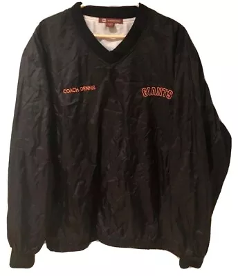 Vintage San Francisco Giants Coach Dennis Black Nylon Warmup Pullover Jacket XL • $49.99