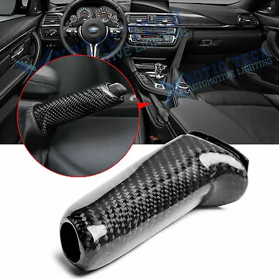 Real Carbon Fiber Handbrake Brake Handle Cover FOR BMW E46 E90 E92 F30 F32 F80 • $38.88