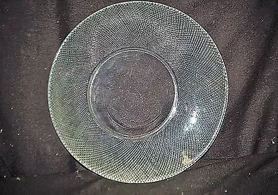 Old Vintage Clear Glass 7-1/4  Salad Plate By Arcoroc Diamond Swirl Pattern USA • $19.99