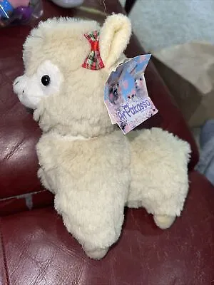 AMUSE 8” Plaid Bows & Lace Collar PRINCESS Alpacasso Girl Plush Alpaca Llama • $18.95