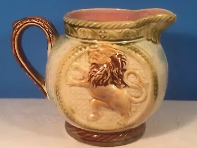 Antique French Majolica Lion Pitcher C.1880's • $110