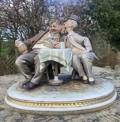 Capodimonte Figure Of Two Men Drinking And Passing The Time Signed Bruno Merli • £75