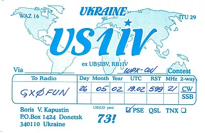 £2.99 • Buy 1 X QSL Card Radio Ukraine US1IV Donetsk 2002 ≠ T202