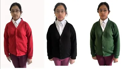 1-2 PK Girls School Cardigan Uniform School Wear Cardigan Button Long Sleeve UK • £6.99