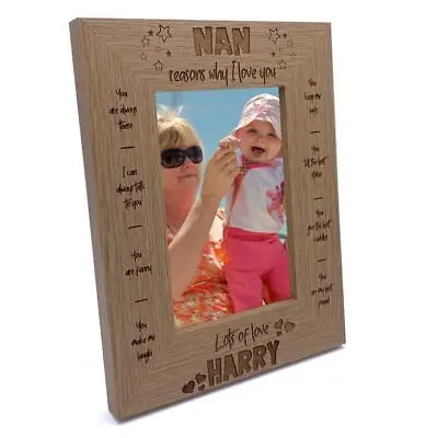 Personalised Nan Photo Frame Gift The Reasons I Love You FW545 • £13.99