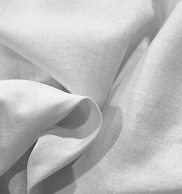 White  Linen Fabric 56” Width Sold By The Yard • $12.99