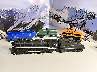 Marx Union Pacific 666 Smoker With With Tender Gondola & Caboose Runs & Smokes • $65