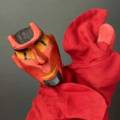 Rare DEVIL Hand Puppet By Decor-Spielzeug ~ 1950-60s Vintage German Halloween • $85