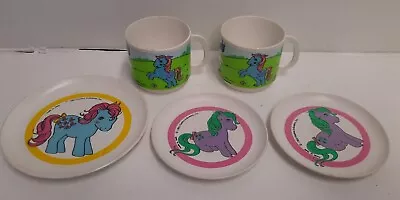 Vintage My Little Pony Tea Set Dishes Cups  (1988) Hasbro 5 Pieces • $10.13