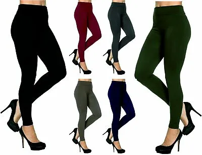 Thermal Leggings Thick Ladies Winter Fleece Lined Warm High Waist Tummy Control • £8.99