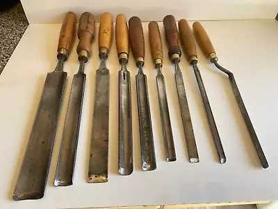 Outstanding Job Lot Of Vintage Pattern Makers Paring Gouge Chisels • $77.09