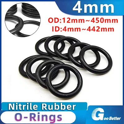 4mm Metric O Ring Nitrile Rubber 12mm - 450mm OD NBR O-Rings Seal Oring Orings • £2.63