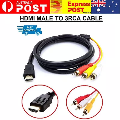 1.5m HDMI Male To 3 RCA Video Audio Converter Component AV Adapter Cable HDTV • $8.99
