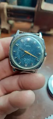 Timex Electric Blue Dial Mens Vintage Watch 1970s • $18