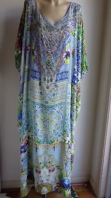 CAMILLA FRANKS  Silk My Majorelle Beautiful Kaftan Floral Embellished One Size • $192.99