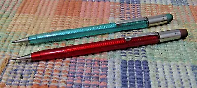 Vintage Lot Of 2 Translucent Light Green/red Scripto Mech Pencils !! • $10