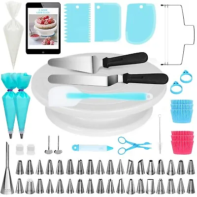 Cake Decorating Kits Supplies 52-in-1 Baking Accessories With Cake Turntable  • £21.95