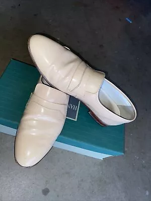 Used With Box 1970s STUART McGUIRE Vintage Cream Slip-on Dress Shoes 9.5 • $150