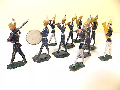 Lead Toy Soldiers Marching Band Blue Coats 10 Pieces • £2.99